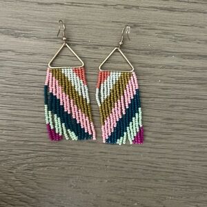 Altar'd State Multicolor Beaded Fringe Earrings